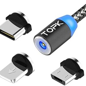 Cabo Carregador Magnético 3 em 1 (Micro/Type-C/Lightning)