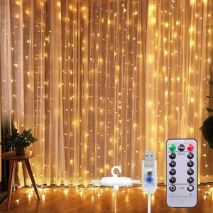Luz de LED, 3 metros, 300 LEDs, à prova d'água, luz de cortina USB